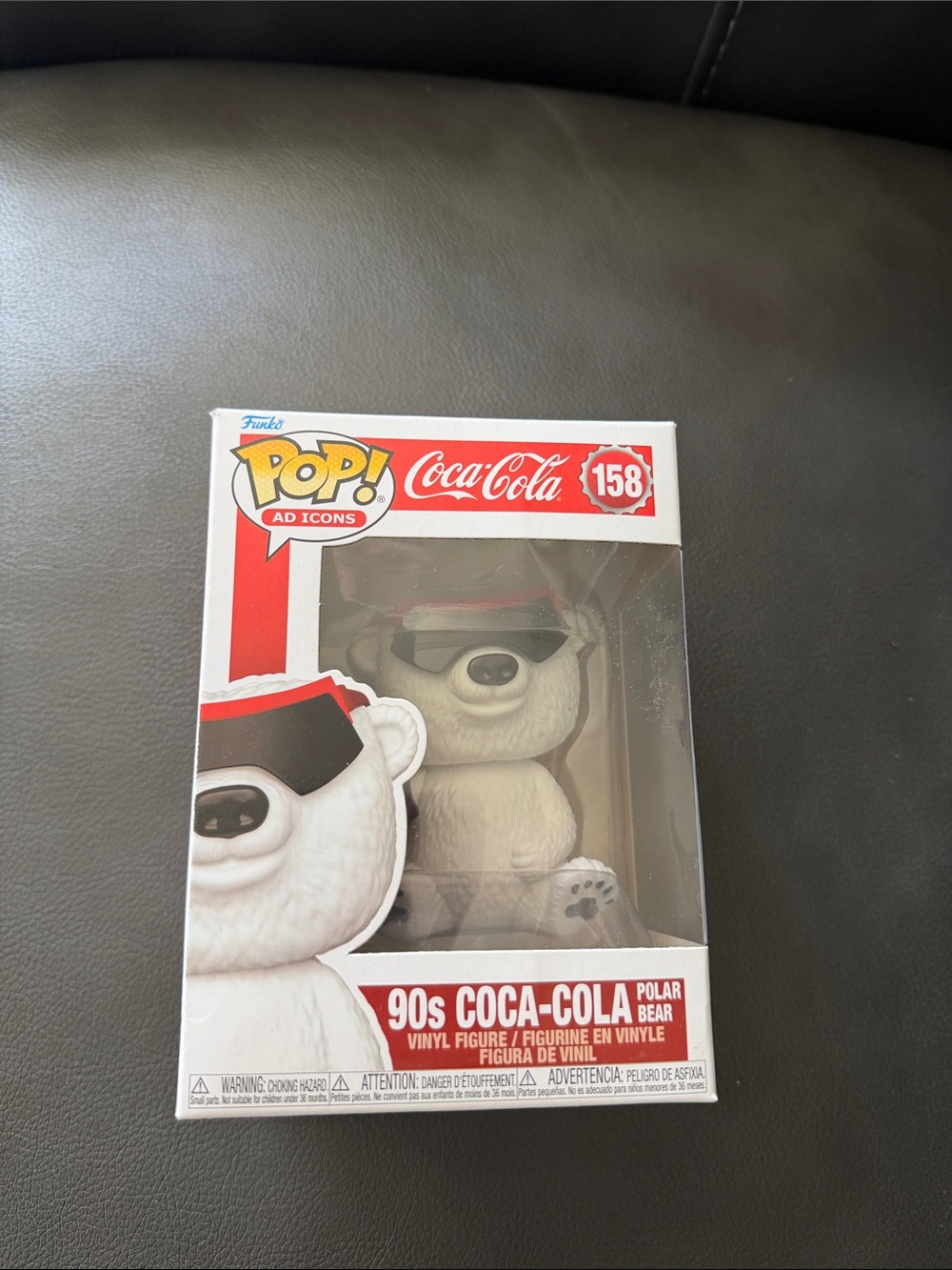 Coca-Cola 90s Polar Bear Pop! Figure in White with Black Accents